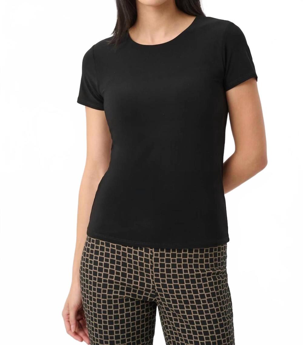 NEW JOSEPH RIBKOFF casual crew neck pullover top in black
